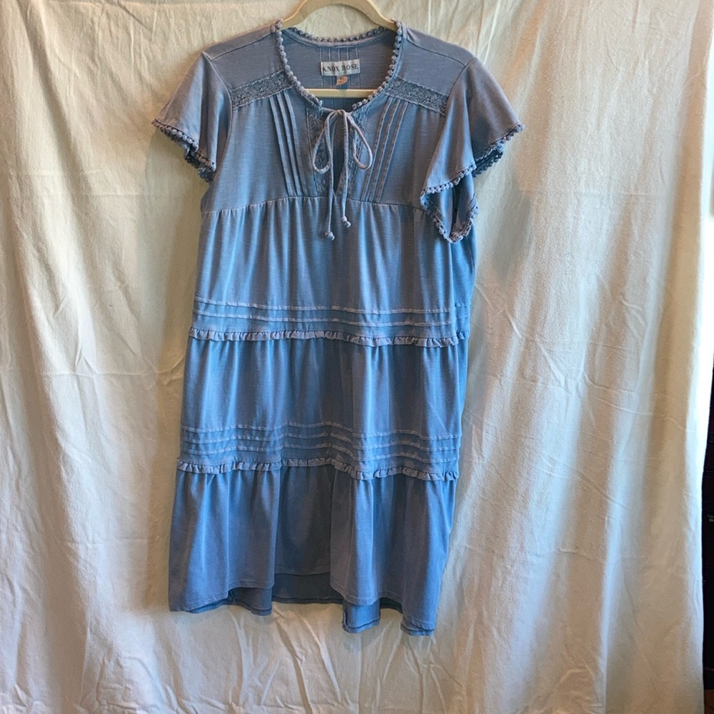Dusty Blue Boho Dress by Knox Rose Sz XL